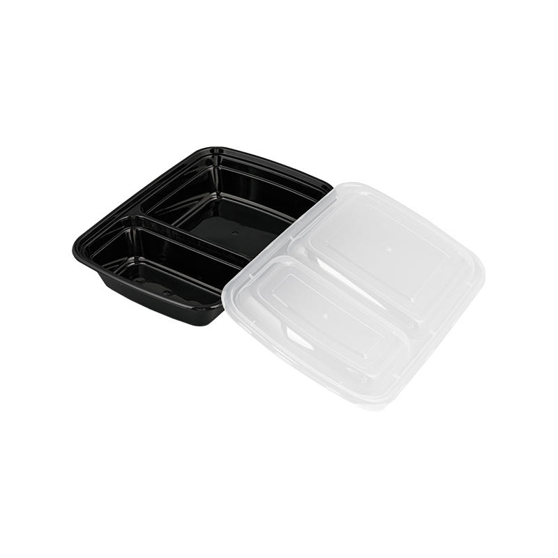 Caja de preparación de comidas con tapa transparente, fiambrera de plástico