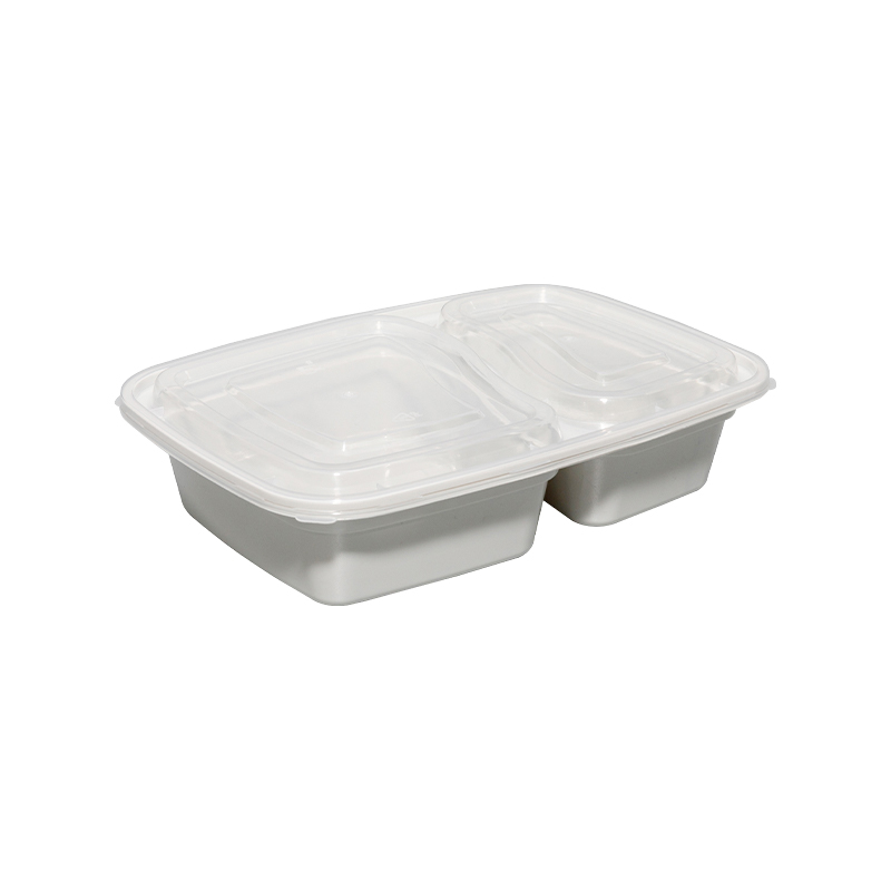 Caja de preparación de comidas de 2 compartimentos con tapa para microondas/ lavavajillas/ congelador