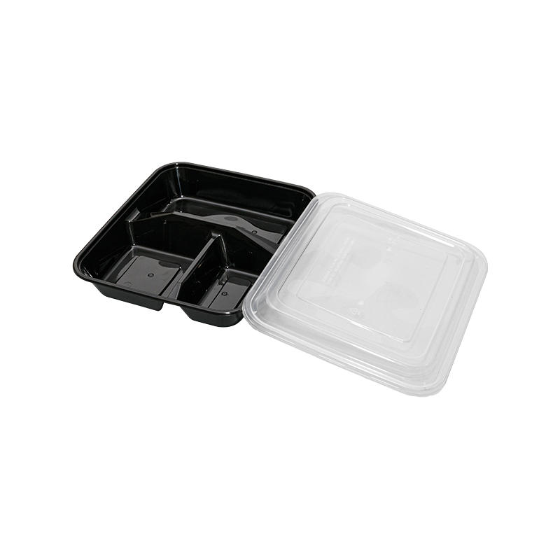 Caja de preparación de comidas clásico reutilizable de 3 compartimentos, caja de preparación de comidas para la escuela, el trabajo y los viajes