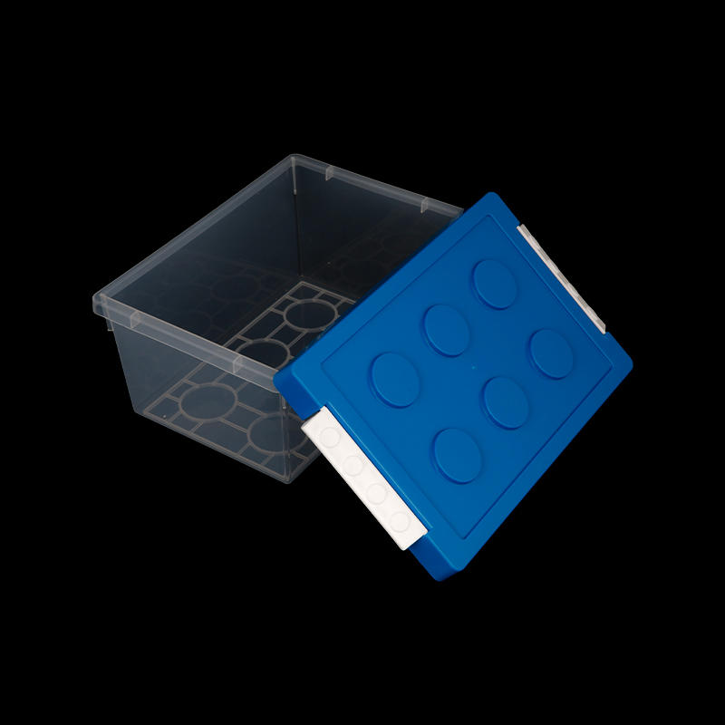 Caja de almacenamiento de bloques de construcción de plástico transparente