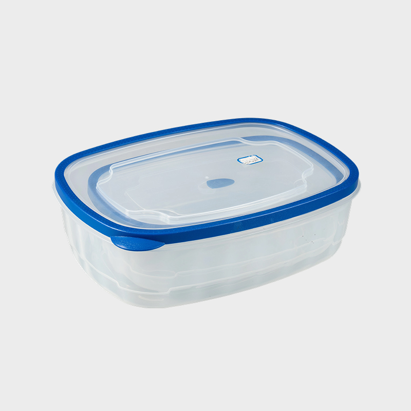 PFT005 Contenedor comercial rectangular de larga duración para conservación de alimentos PP+TPR, juego de 2 unidades con tapas ventiladas sobremoldeadas (3700 ml + 6800 ml)