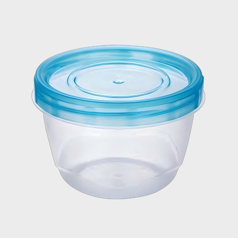 PFB019 Vaso redondo para almacenamiento de helado de PP de 473 ml con tapa azul