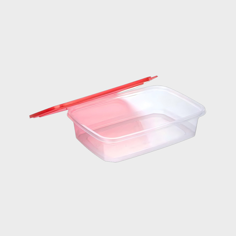 PFB056 Juego de contenedores de almacenamiento agrícola y alimentario rectangular de PP de 3700 ml con tapa roja