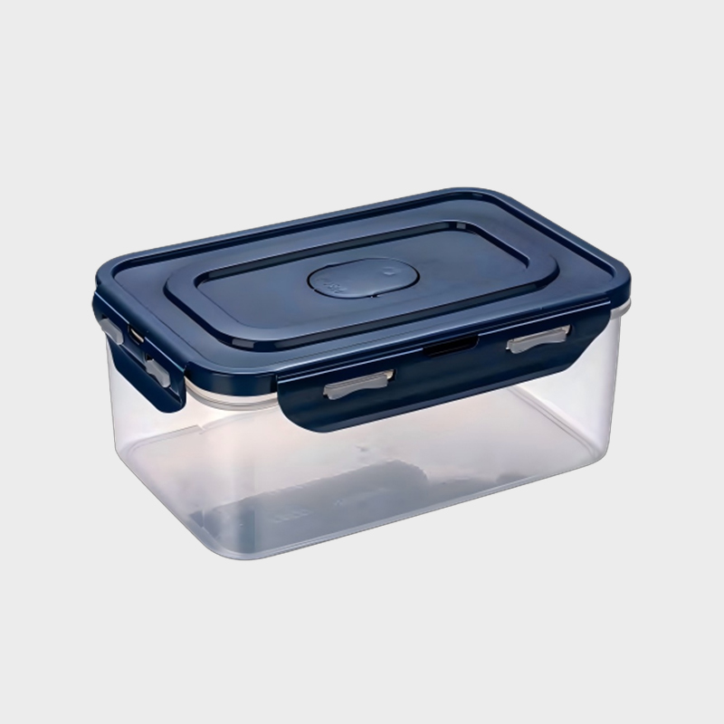 PFS002 Contenedor rectangular de almacenamiento de alimentos de PP de 1420 ml con tapa ventilada con cierre en los 4 lados