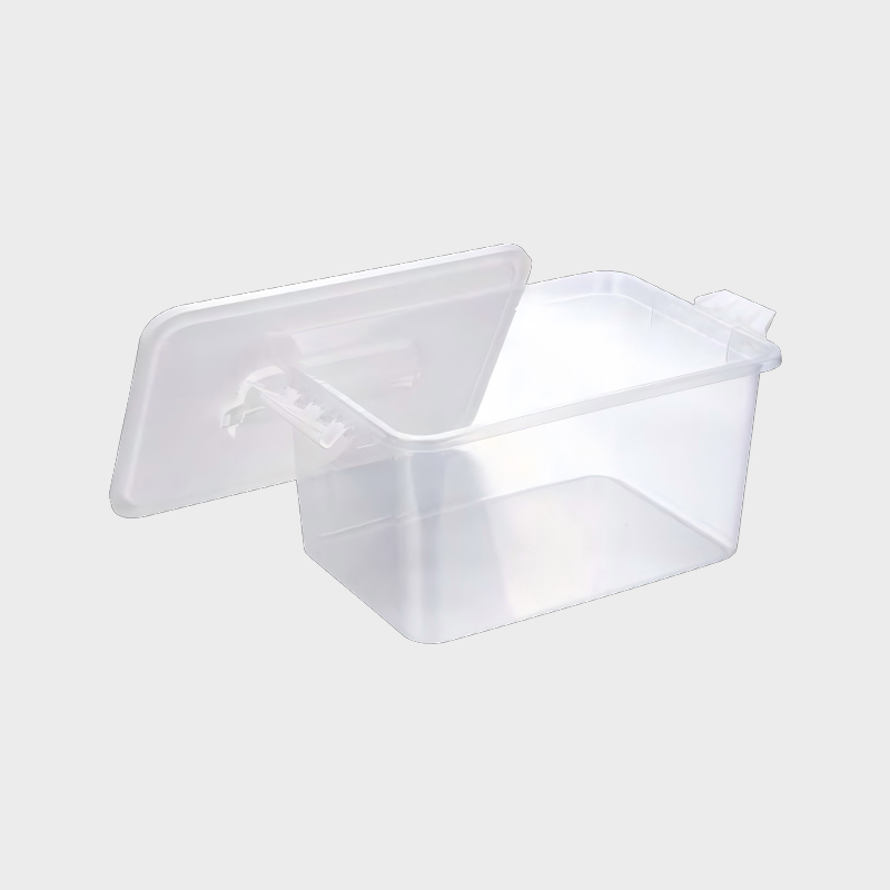 Caja organizadora de almacenamiento de PP de 8 litros con tapa con bisagras PFS006
